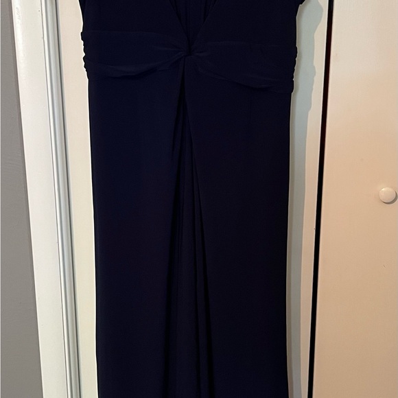Vince Camuto Navy Short Sleeve V-neck Twist Front Dressy Jumpsuit-Classy! - Picture 3 of 6